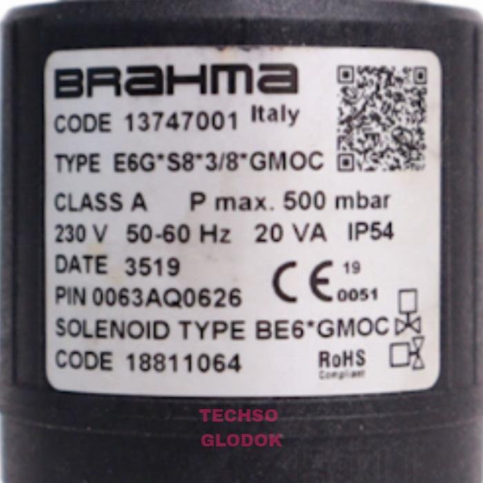 BRAHMA E6G*S8*3/8*GMOC solenoid valve - Gambar 2